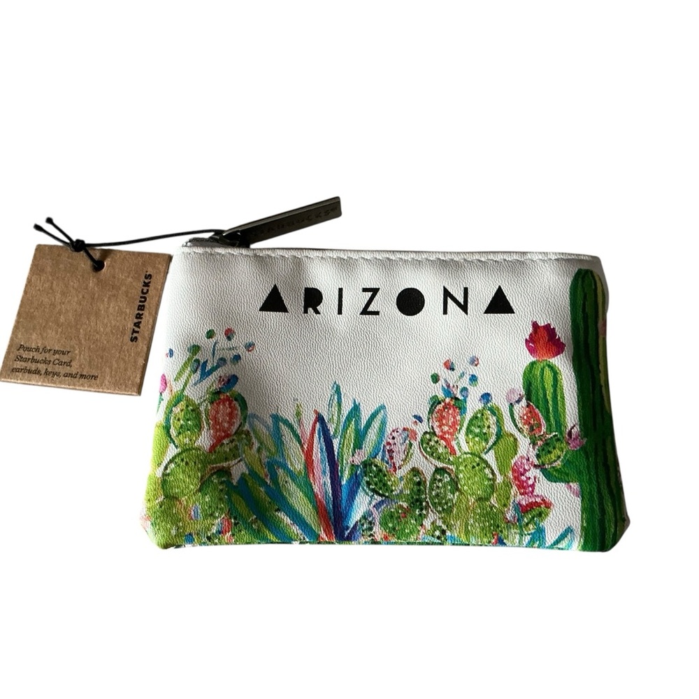 Starbucks Arizona dessert garden coin purse with key ring ,zipper New - Picture 2 of 5